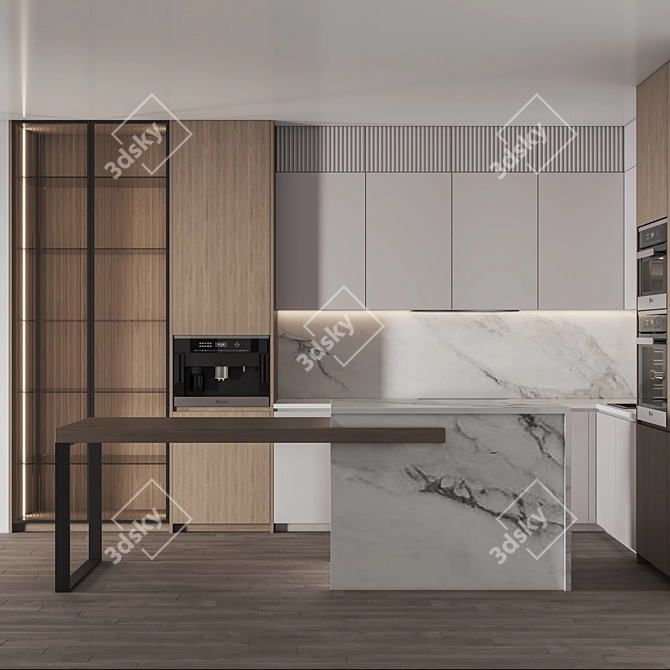  Modern Kitchen Interior 3D Model 3D model image 3