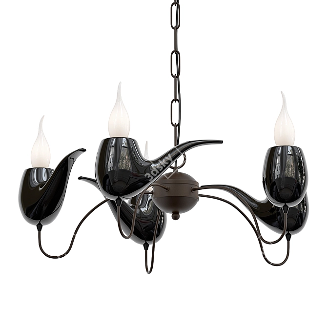 Smoking Pipes Chandelier. Elegant Lighting 3D model image 1