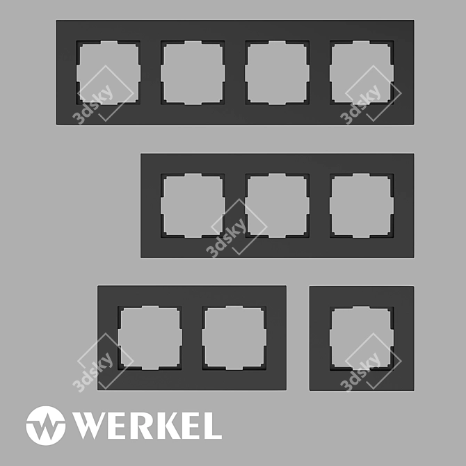 Werkel Slab Black Matte Frames 3D model image 1