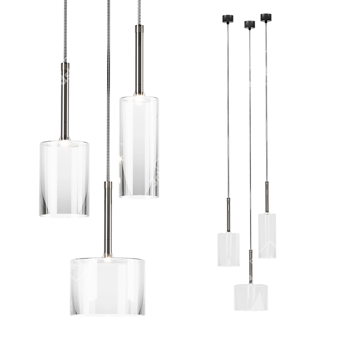 Removable Glass Pendant Light 3D model image 1