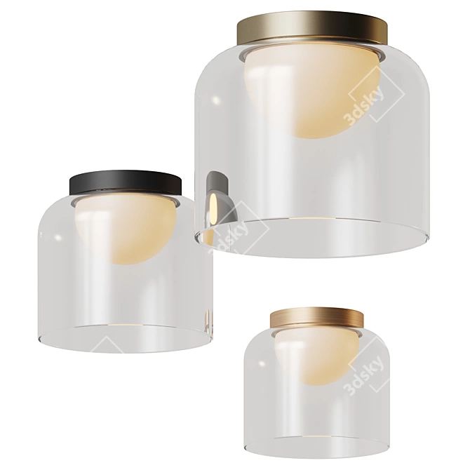 Elegant Cedar Glass Pendant Lights 3D model image 2