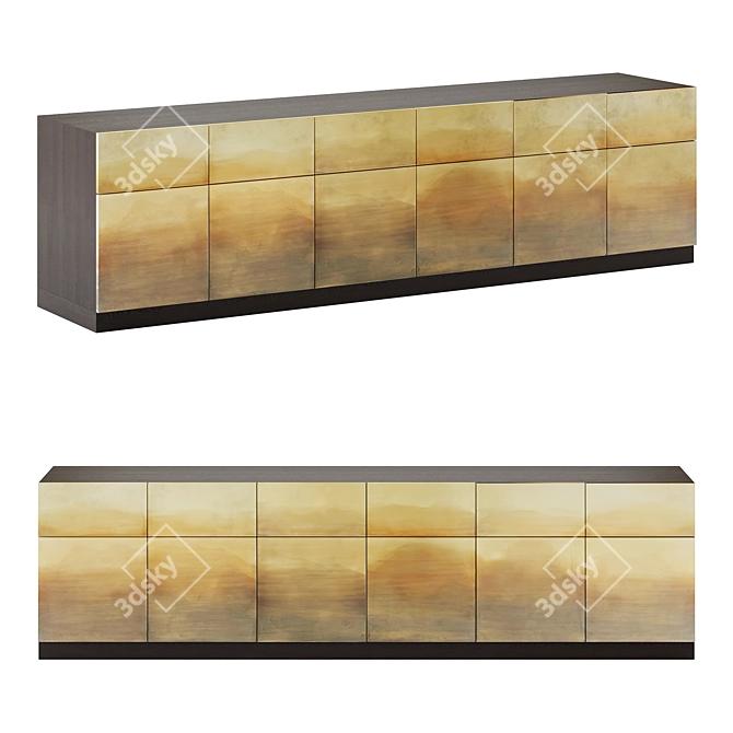 Sleek Corona 9 Credenza Display 3D model image 1
