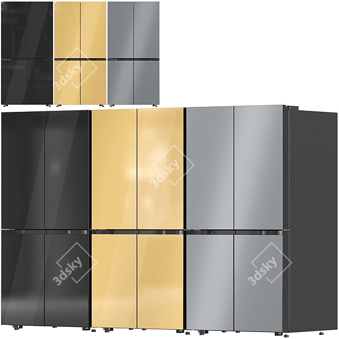 Bespoke Samsung Refrigerator Collection 3D model image 2