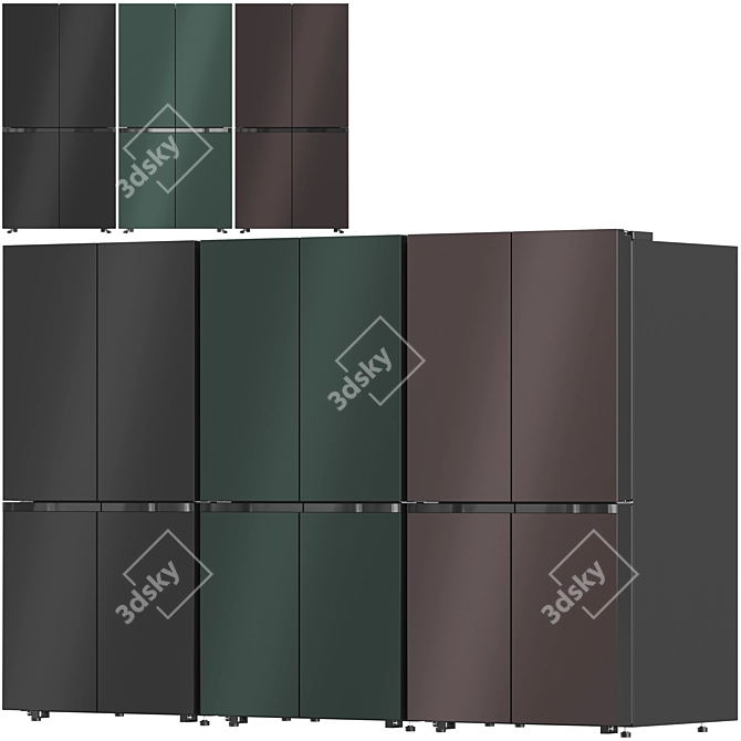 Bespoke Samsung Refrigerator Collection 3D model image 4