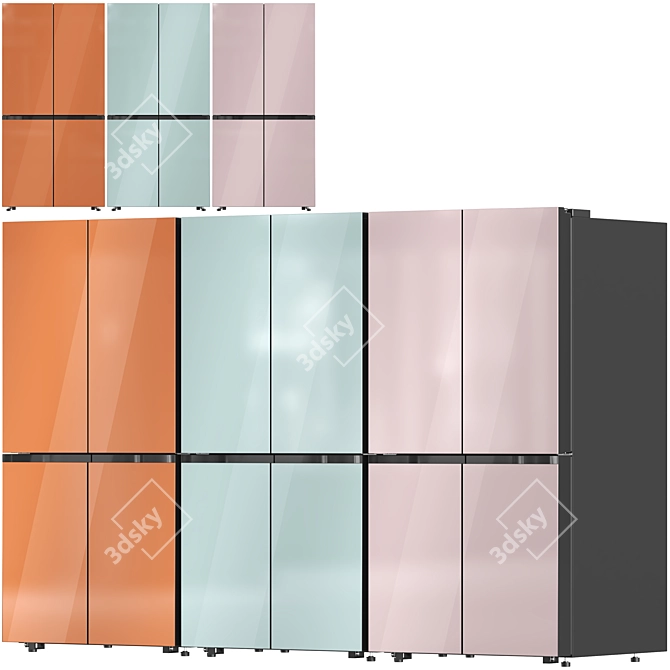 Bespoke Samsung Refrigerator Collection 3D model image 5