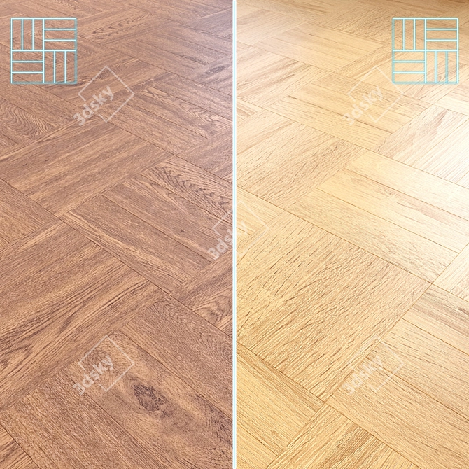 Seamless 3D Wood Flooring Model 3D model image 1