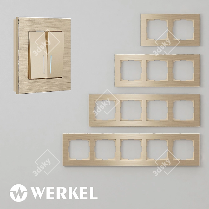 Werkel Aluminium Champagne Metal Frames 3D model image 1