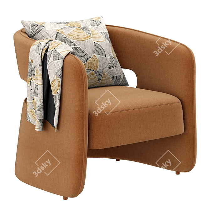 Elegant RH Gia Armchair 3D model image 5