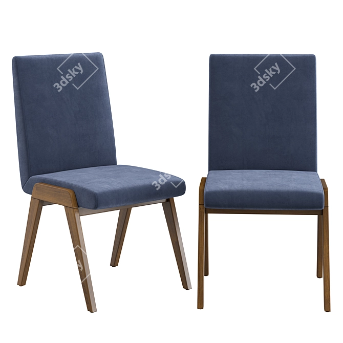 Elegant Navy Dining Chairs 3D model image 1