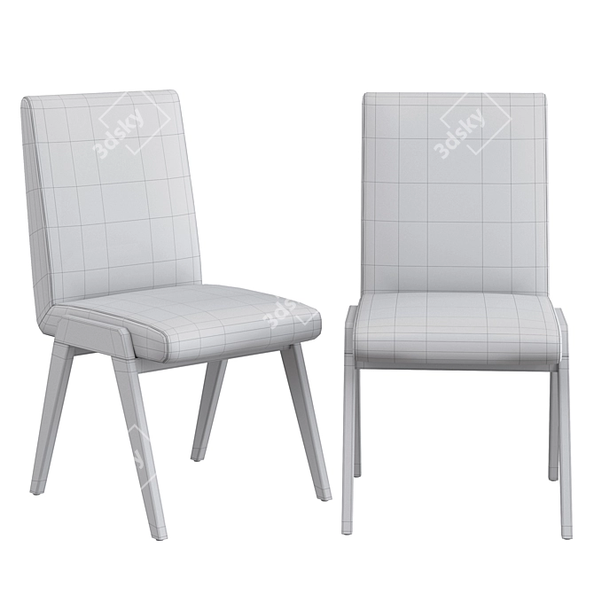 Elegant Navy Dining Chairs 3D model image 2