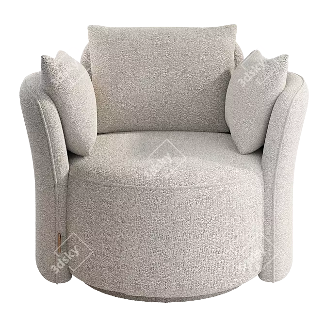 Swivel Chair Lulu L Black-White 3D model image 3