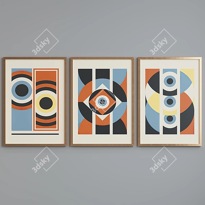 Modern Abstract Picture Frame Set 3D model image 4