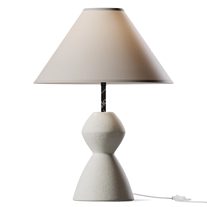 Granite & Brass Table Lamp 3D model image 1