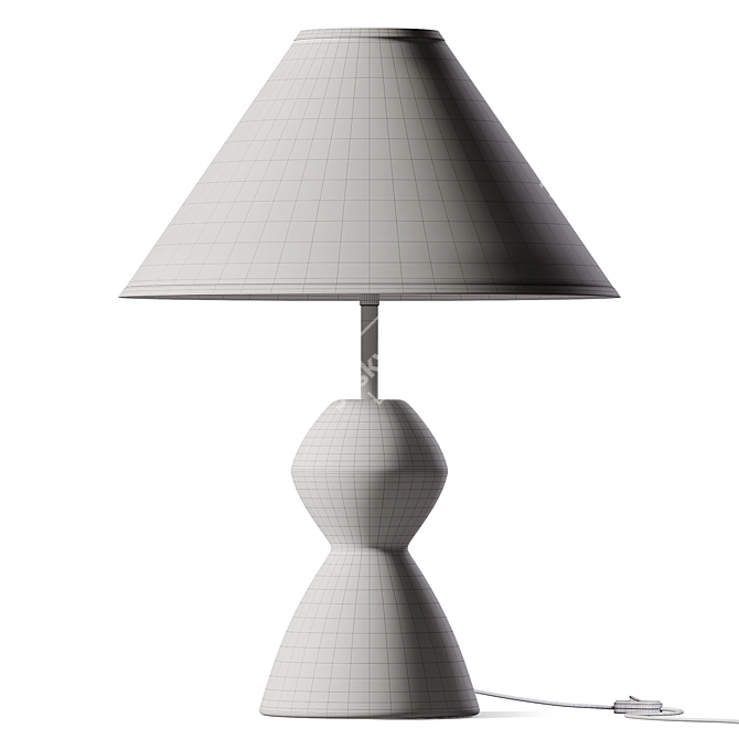 Granite & Brass Table Lamp 3D model image 3