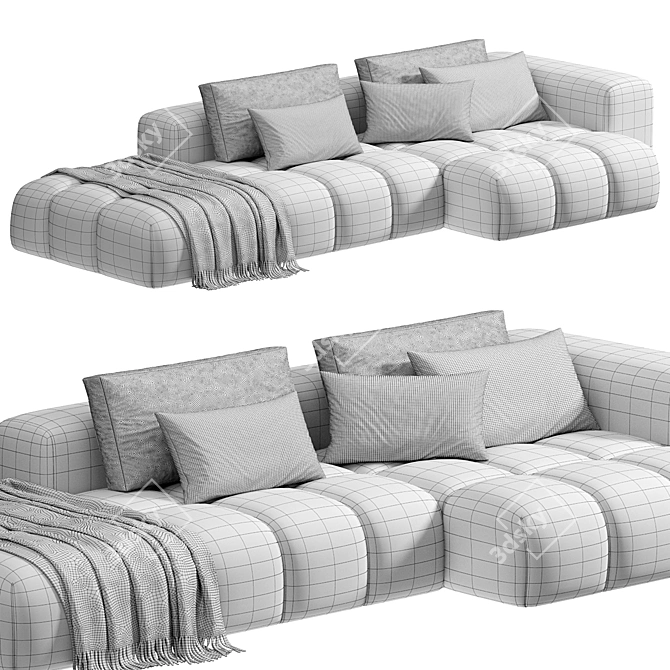 Modern Minimalist FED Sofa. 3D model image 7