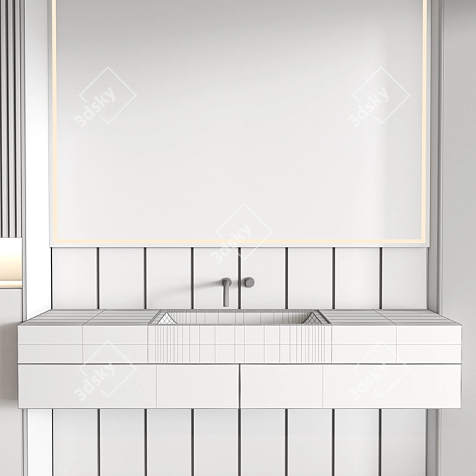 Modern Bathroom Furniture Set 3D 3D model image 5