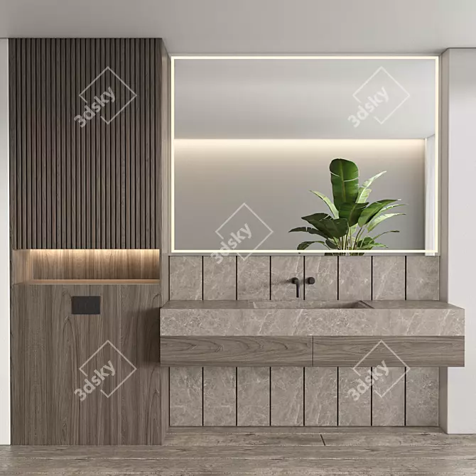 Modern Bathroom Furniture Set 3D 3D model image 6