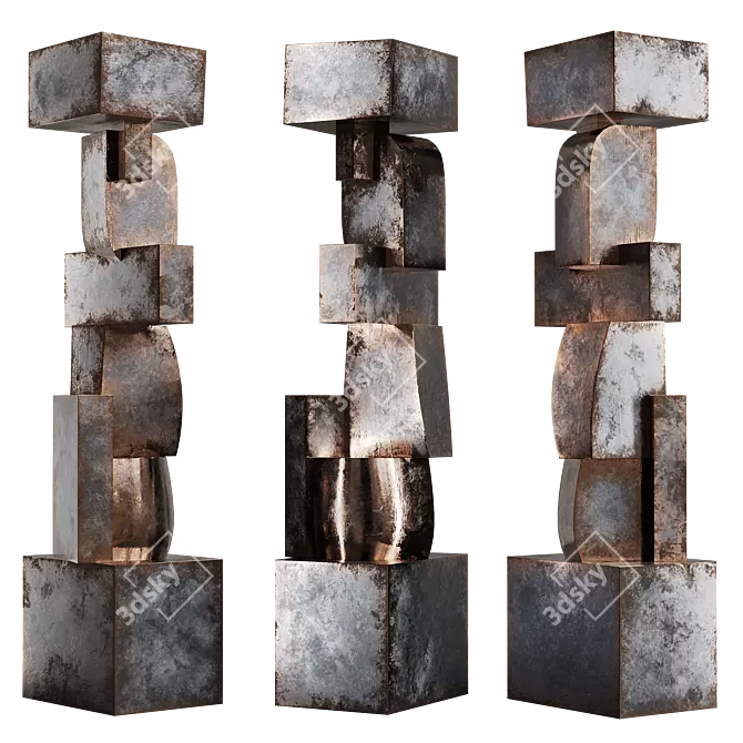 Modern Totem Sculpture for Interiors 3D model image 2
