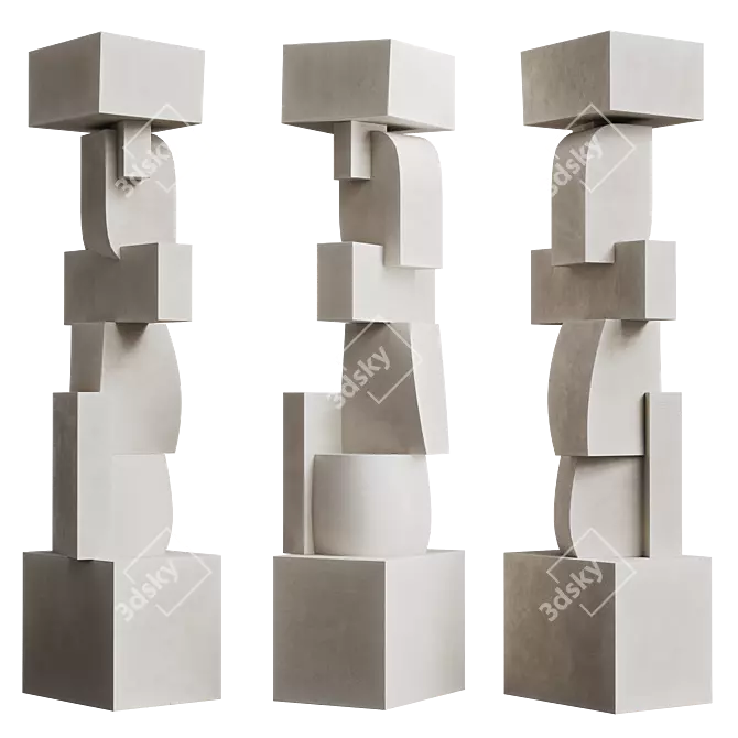 Modern Totem Sculpture for Interiors 3D model image 3