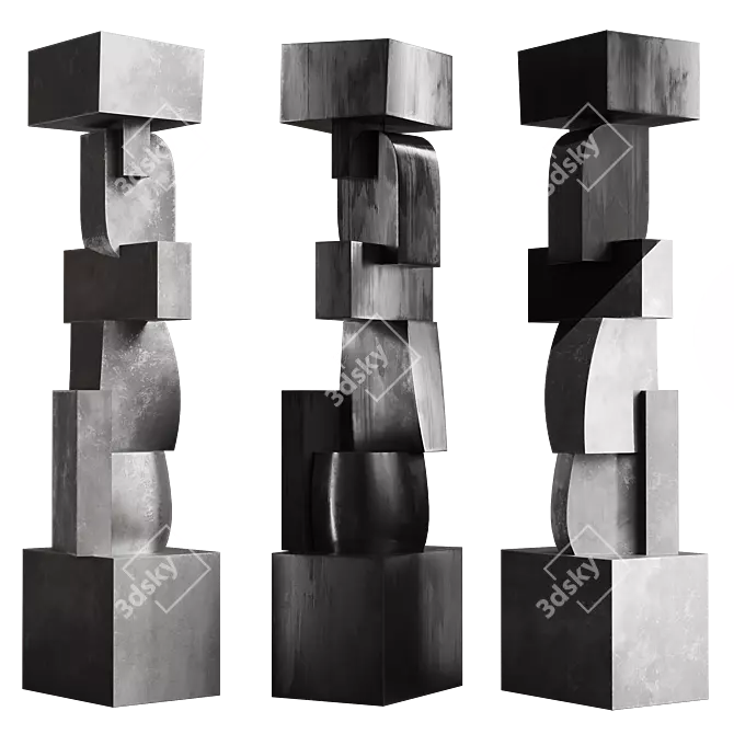 Modern Totem Sculpture for Interiors 3D model image 4