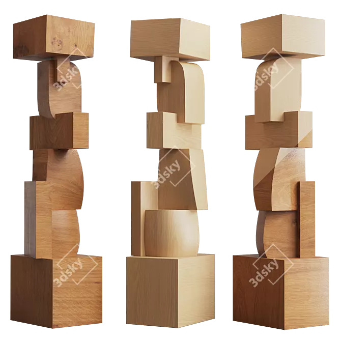 Modern Totem Sculpture for Interiors 3D model image 6