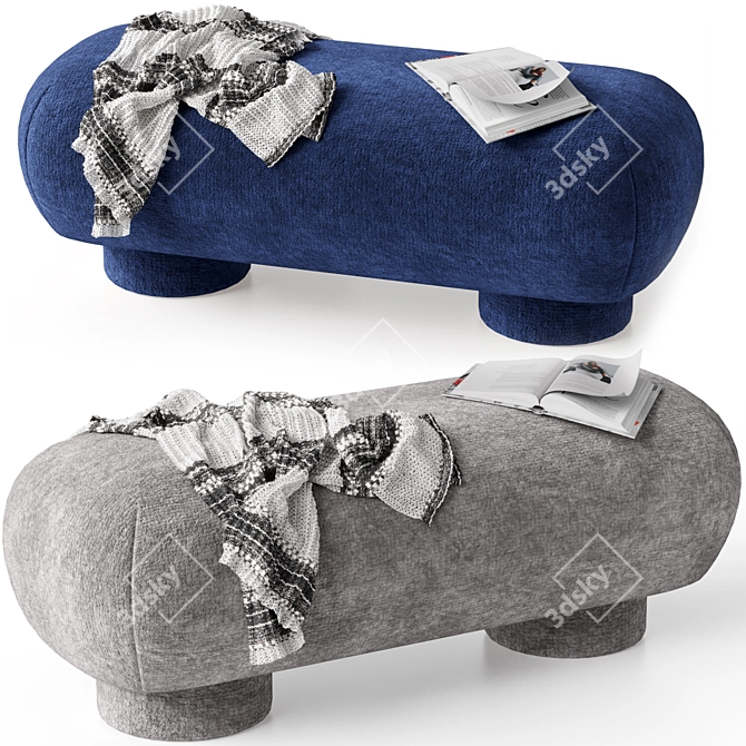 Koto Cozy Ottoman with Book 3D model image 6