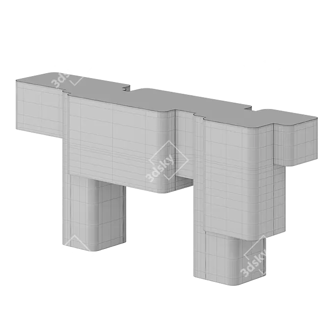 Luxury Xenolith Console Furniture Piece 3D model image 3