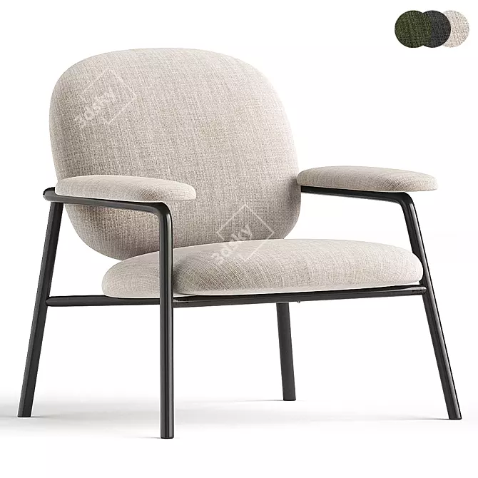  Stylish Philo Armchair by Saba 3D model image 1