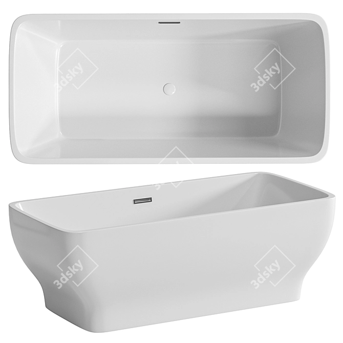 Neo Freestanding Acrylic Bathtub, White 3D model image 1