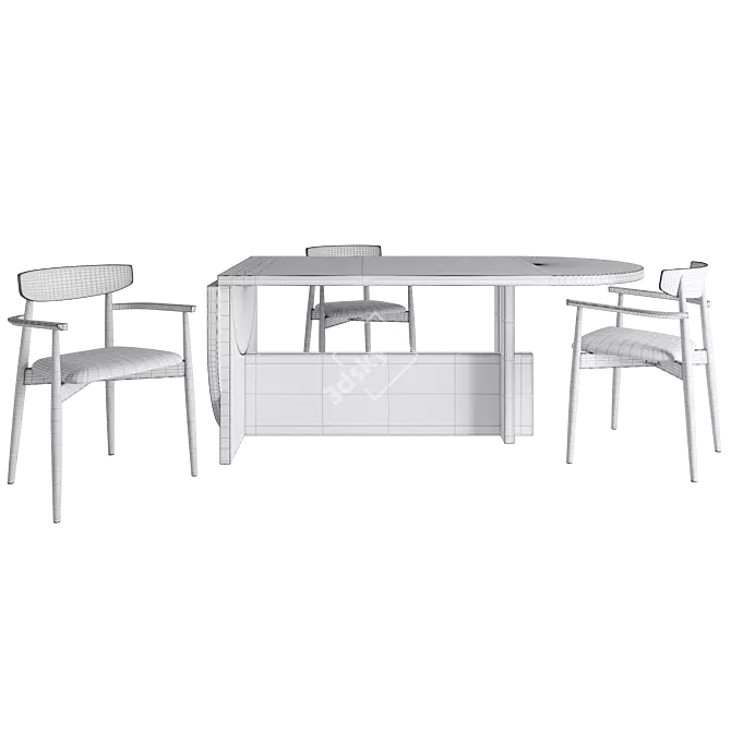 Stylish Conferencing Set: Tecta Lot Table & Miniforms Claretta Chair 3D model image 4