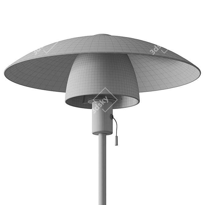 Modern Black Metal Floor Lamp 3D model image 3