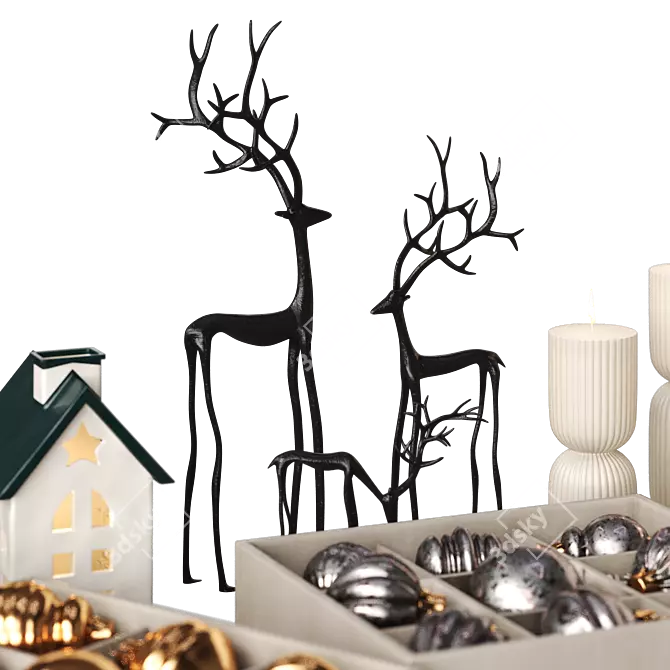 Festive Christmas Decor Collection 3D model image 2