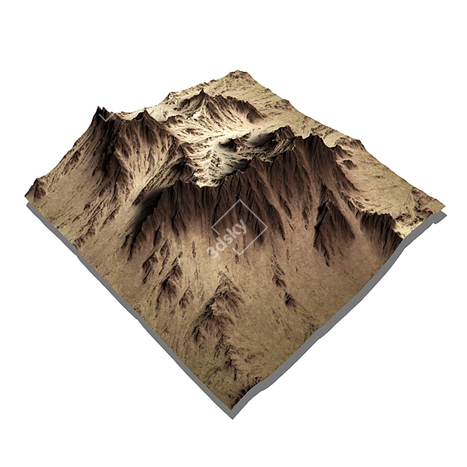 Snowy Mountain 3D Model Render 3D model image 1