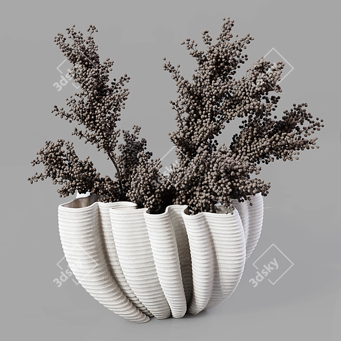 Sculpted Vase 3D Model Kit 3D model image 2