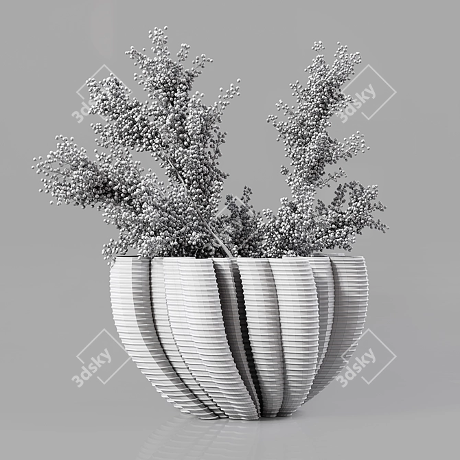 Sculpted Vase 3D Model Kit 3D model image 5