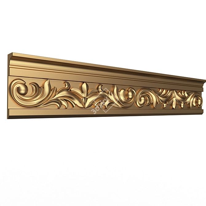 Ornate Cornice Molding Set 3D model image 3