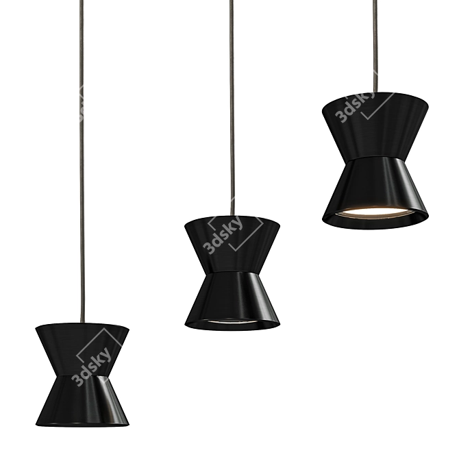 Modern Aluminum Pendant Light Fixture 3D model image 2