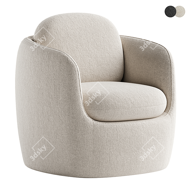Modern BILBAO Armchair by Morgan 3D model image 1