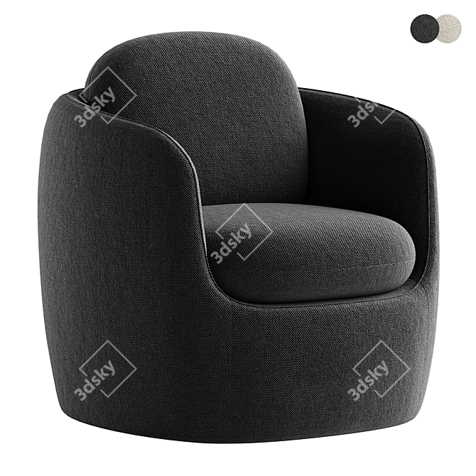Modern BILBAO Armchair by Morgan 3D model image 2