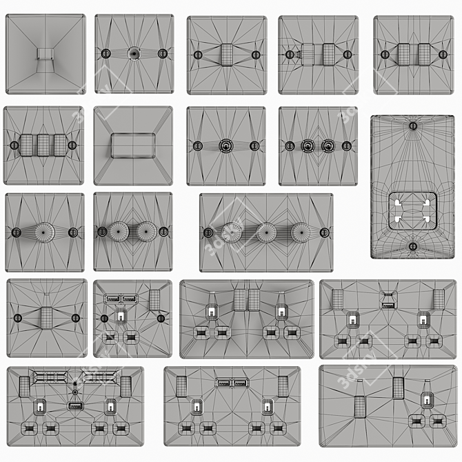 Smart Home Socket Switch Set 3D model image 5