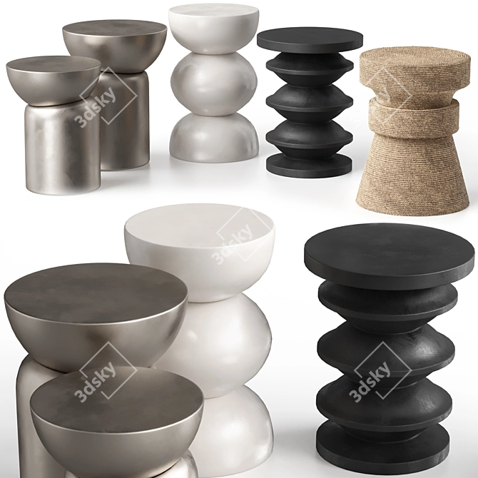Modular Color-Changing Side Tables 3D model image 1