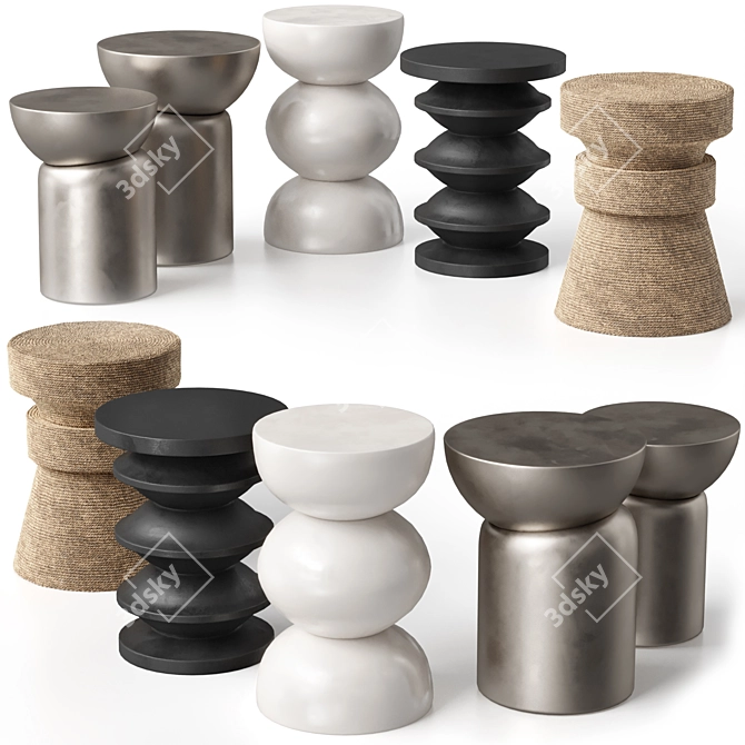 Modular Color-Changing Side Tables 3D model image 3