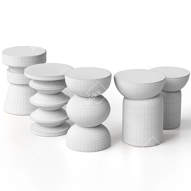 Modular Color-Changing Side Tables 3D model image 7