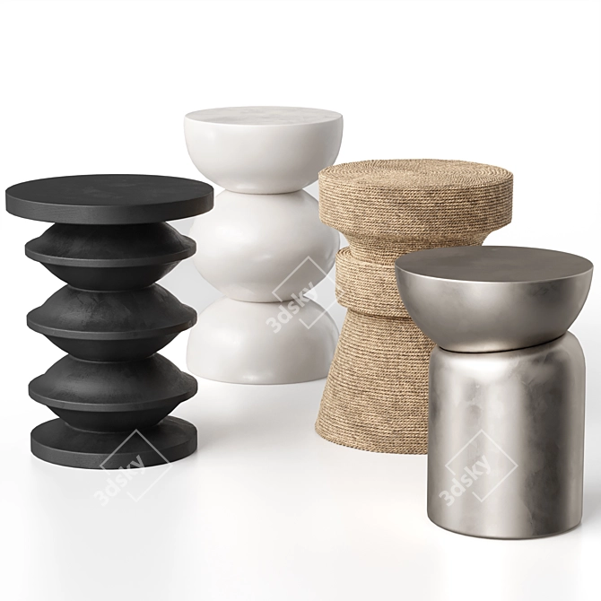 Modular Color-Changing Side Tables 3D model image 10