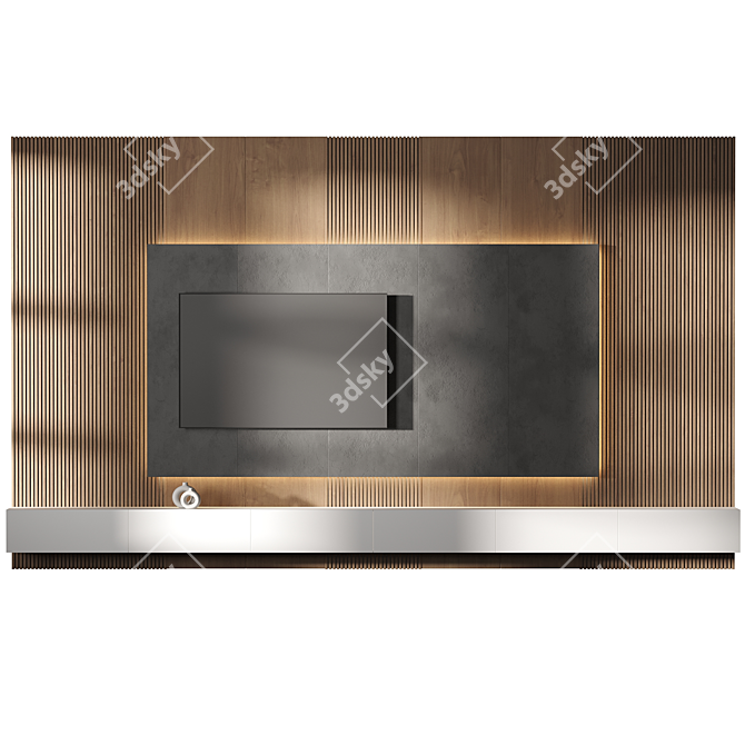 Modern TV Wall Set 08 3D model image 2