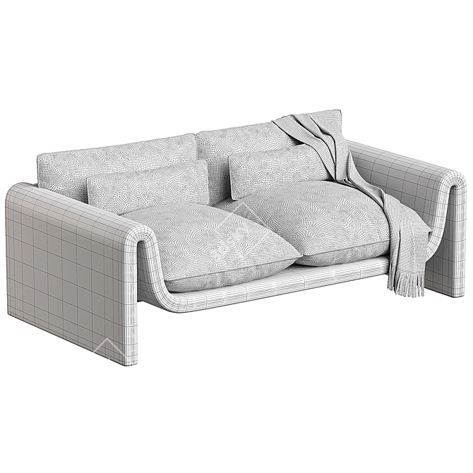 Ainsley Boucle U-Shape Luxury Sofa 3D model image 6