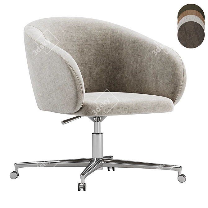 Modern Swivel Armchair by Zilioaldo 3D model image 1