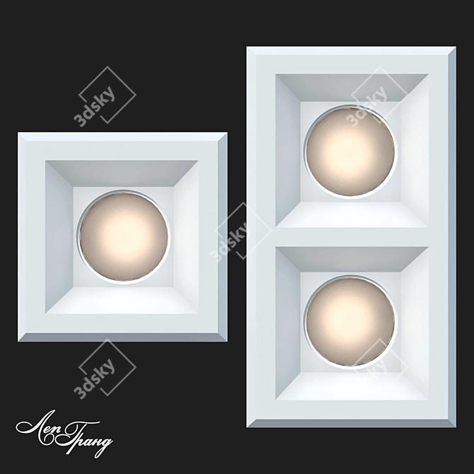 Handcrafted Gypsum Recessed Lights 3D model image 1