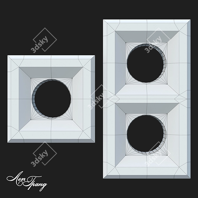 Handcrafted Gypsum Recessed Lights 3D model image 2