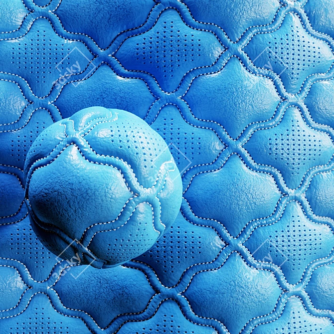 Stitched Embossed Leather Fabric Set 3D model image 2